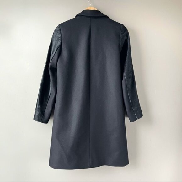 JUDITH & Charles | Manille Calf Hair Wool Coat Size 2 Black - Picture 6 of 13